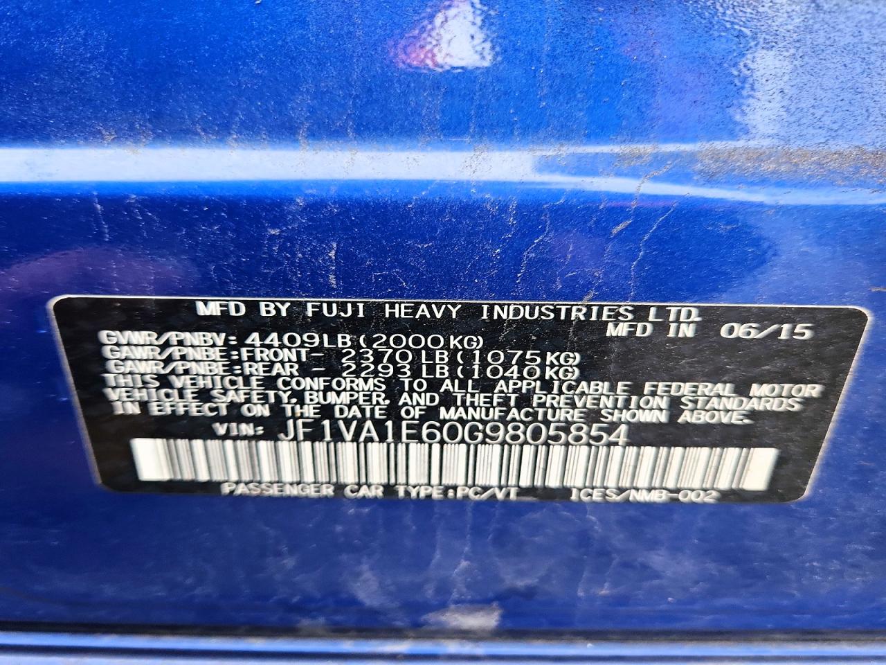 2016 SUBARU WRX PREMIUM photo 37