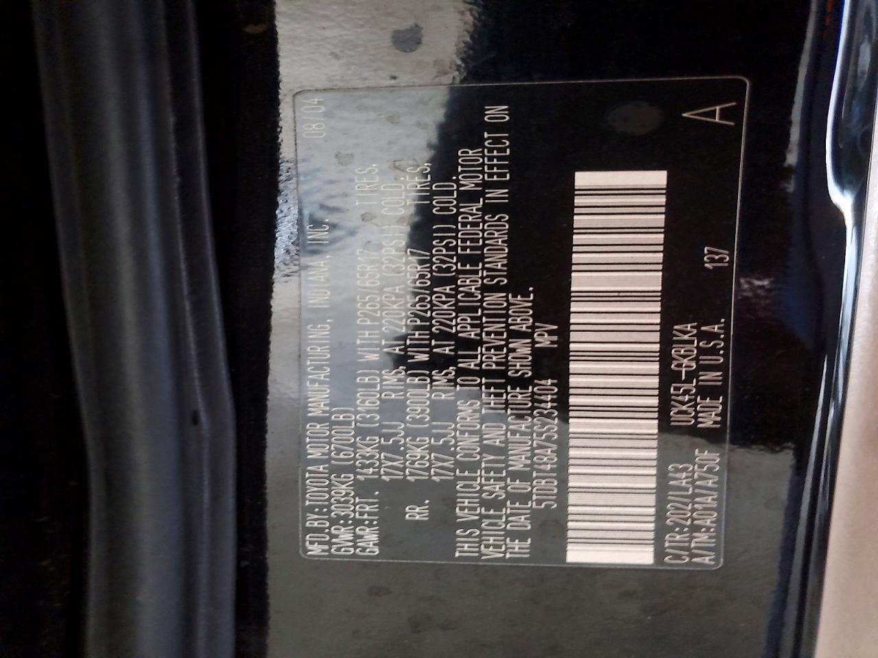 2005 TOYOTA SEQUOIA LIMITED photo 12