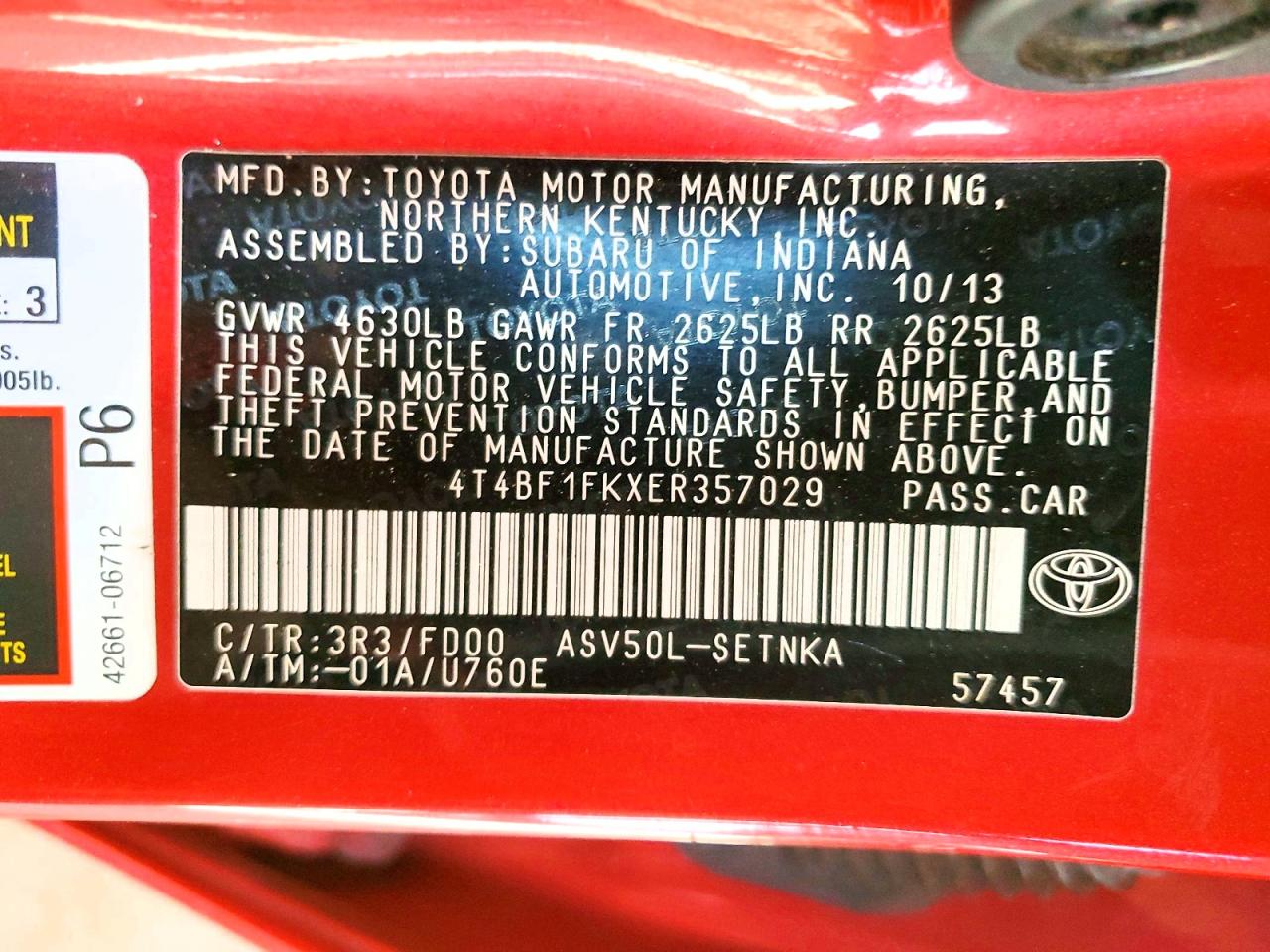 2014 TOYOTA CAMRY LE photo 12