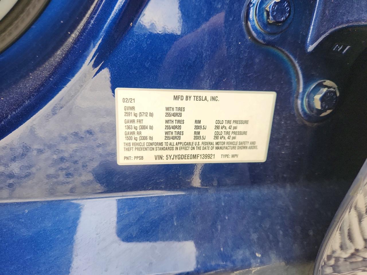 2021 TESLA MODEL Y photo 12