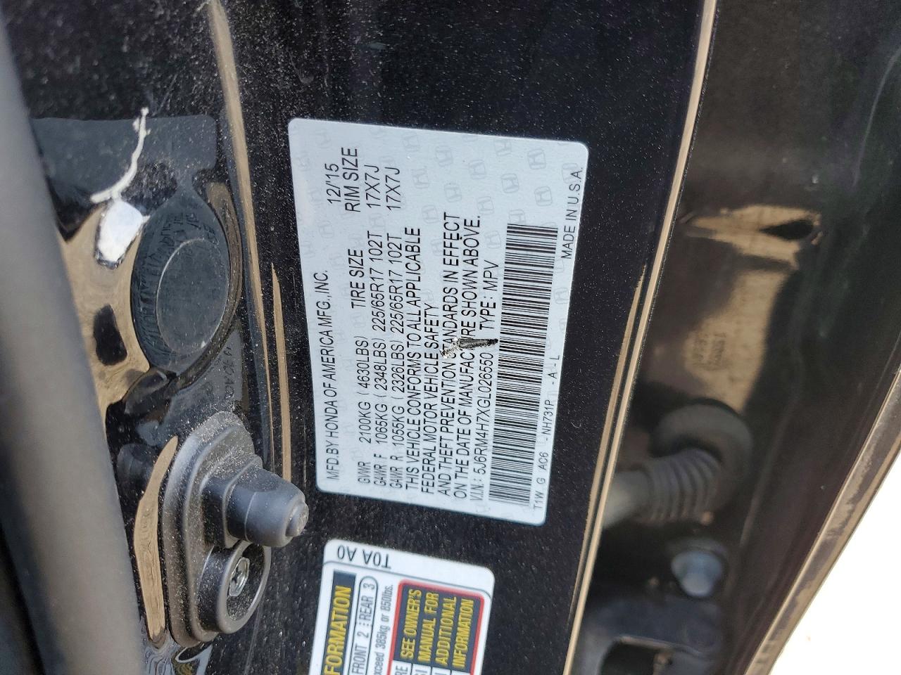2016 HONDA CR-V EXL photo 13