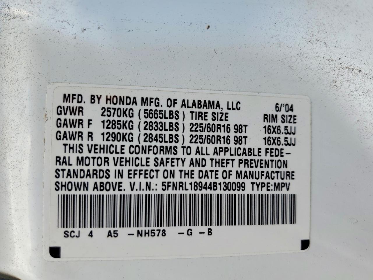 2004 HONDA ODYSSEY EXL photo 13