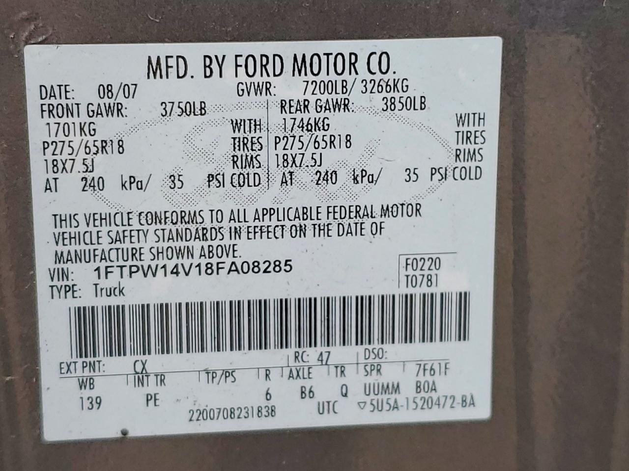 2008 FORD F150 SUPERCREW photo 12
