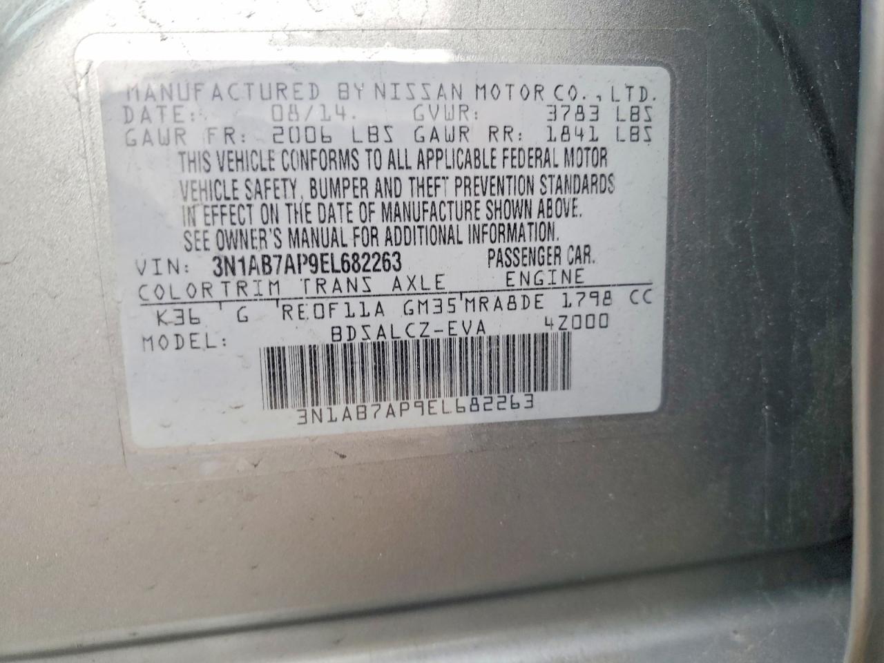 2014 NISSAN SENTRA S photo 12