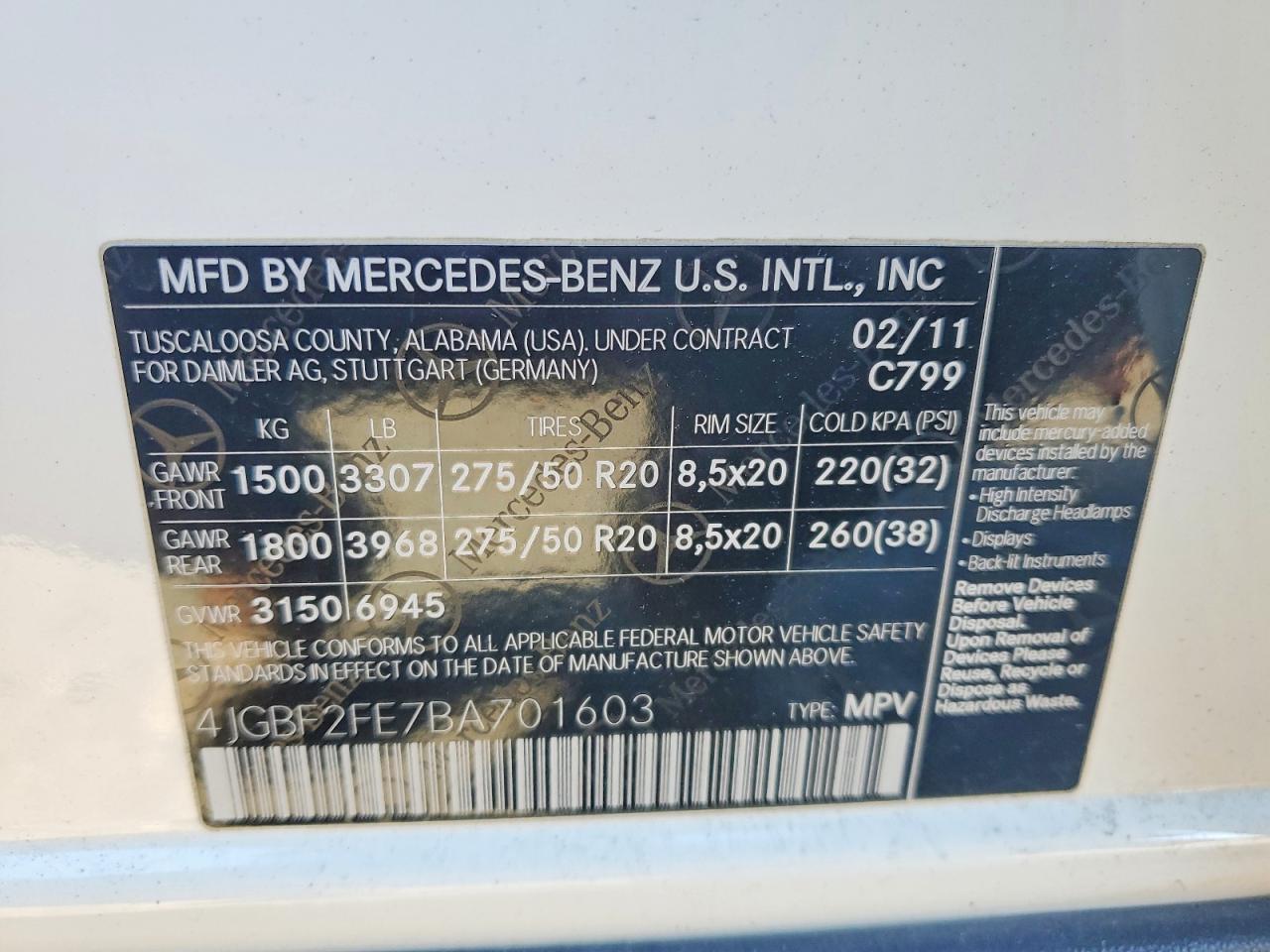 2011 MERCEDES-BENZ GL 350 BLUETEC photo 37