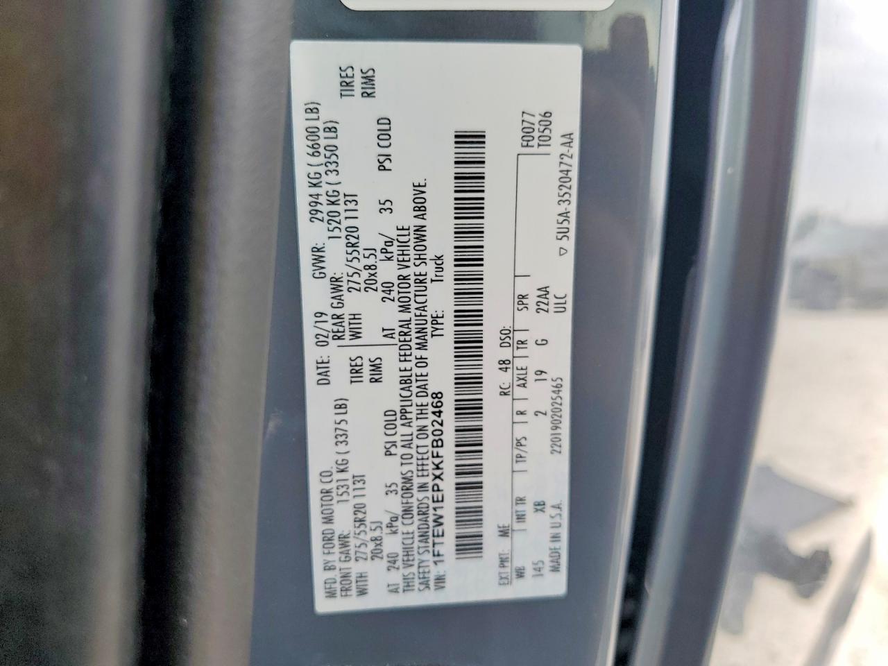 2019 FORD F150 SUPERCREW photo 12