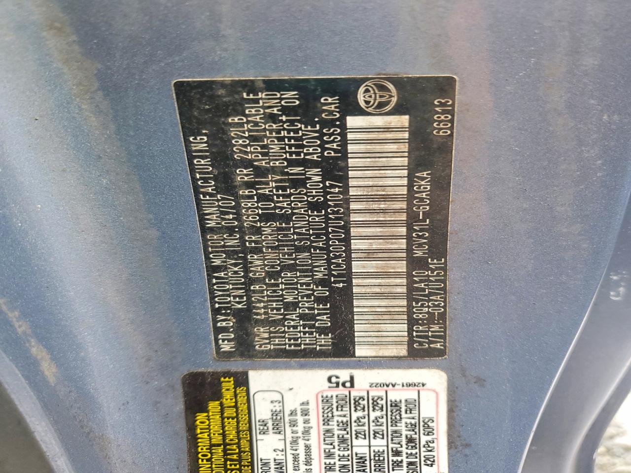 2007 TOYOTA CAMRY SOLARA SLE V6 photo 23