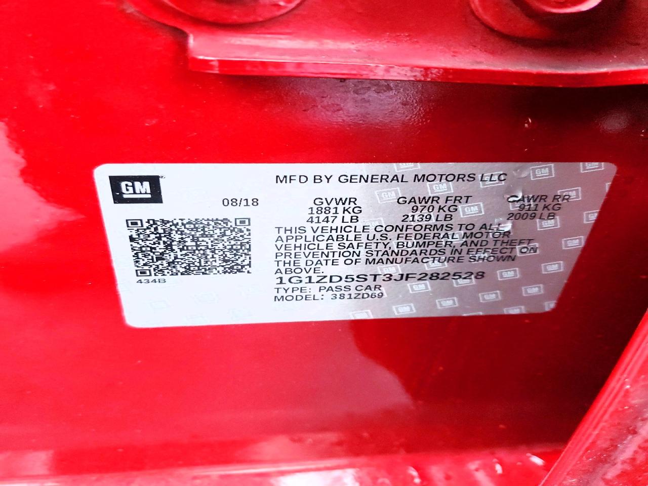 2018 CHEVROLET MALIBU LT photo 13