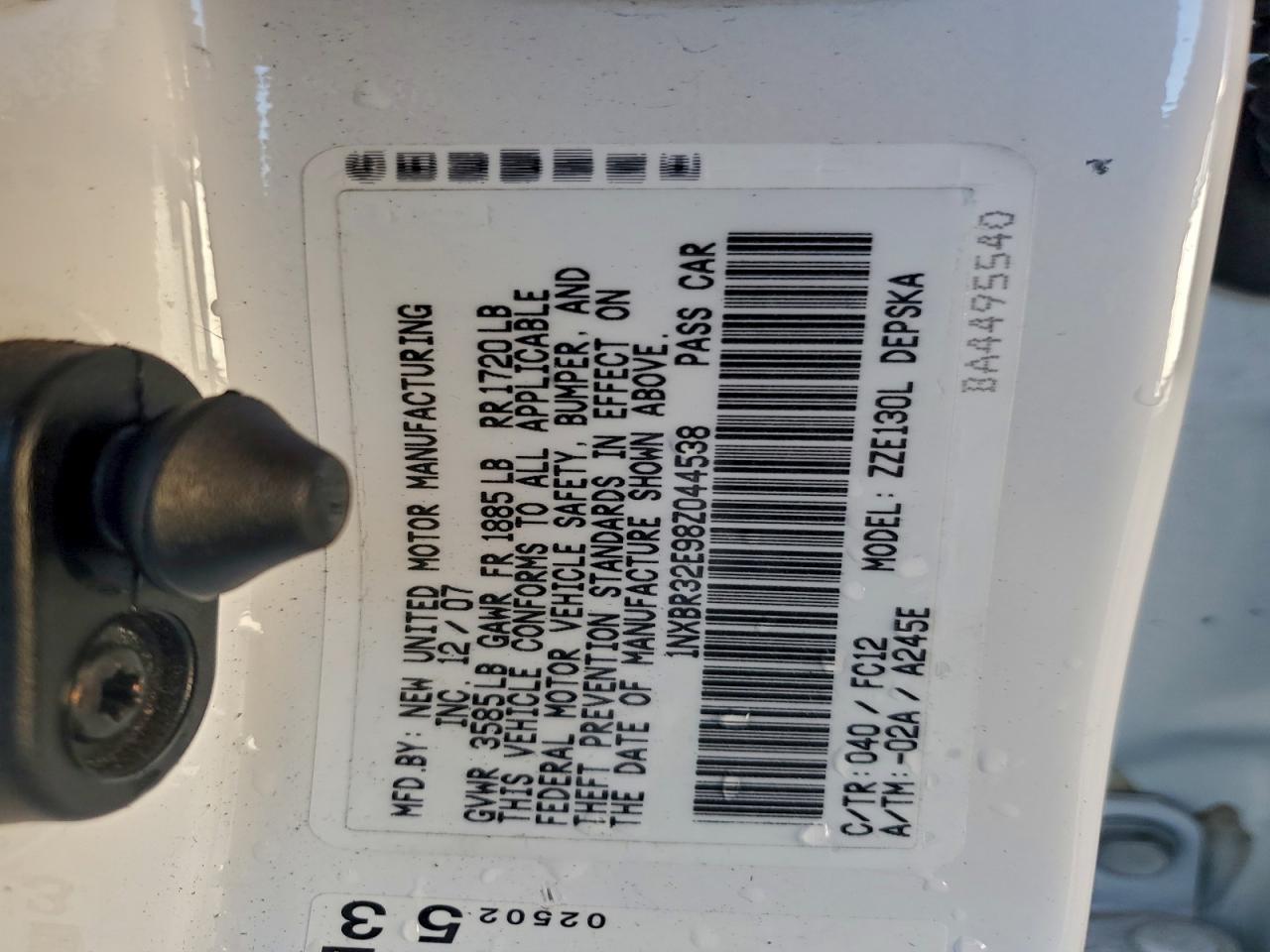 2008 TOYOTA COROLLA CE photo 12