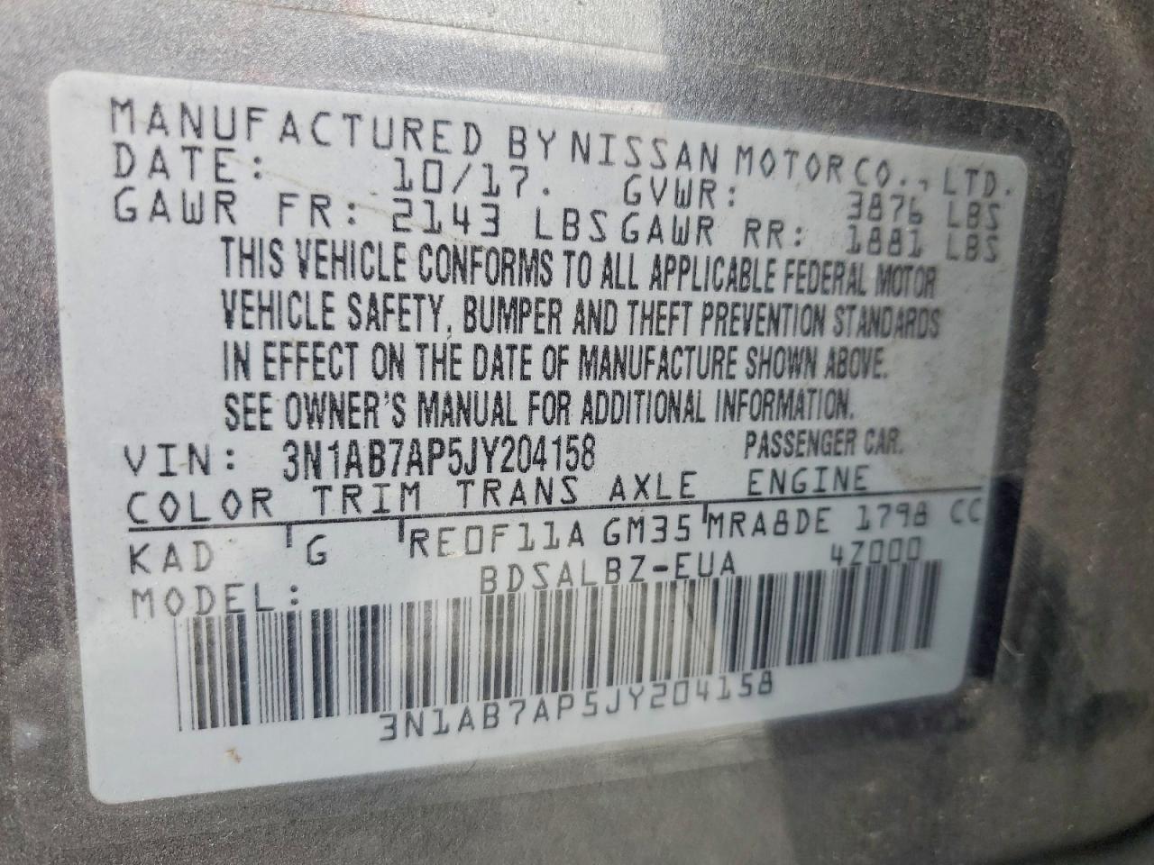 2018 NISSAN SENTRA S photo 12