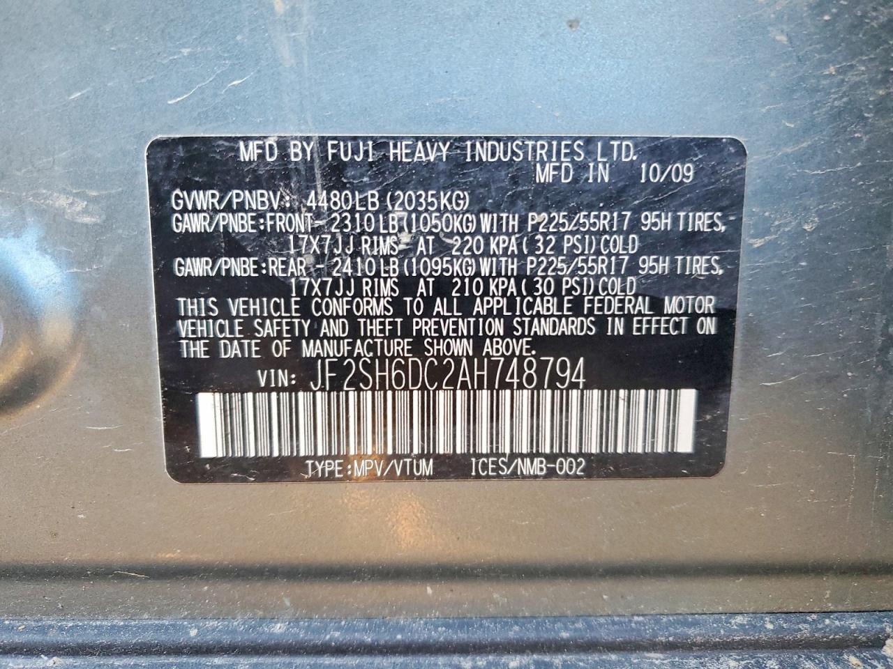 2010 SUBARU FORESTER 2.5X LIMITED photo 14