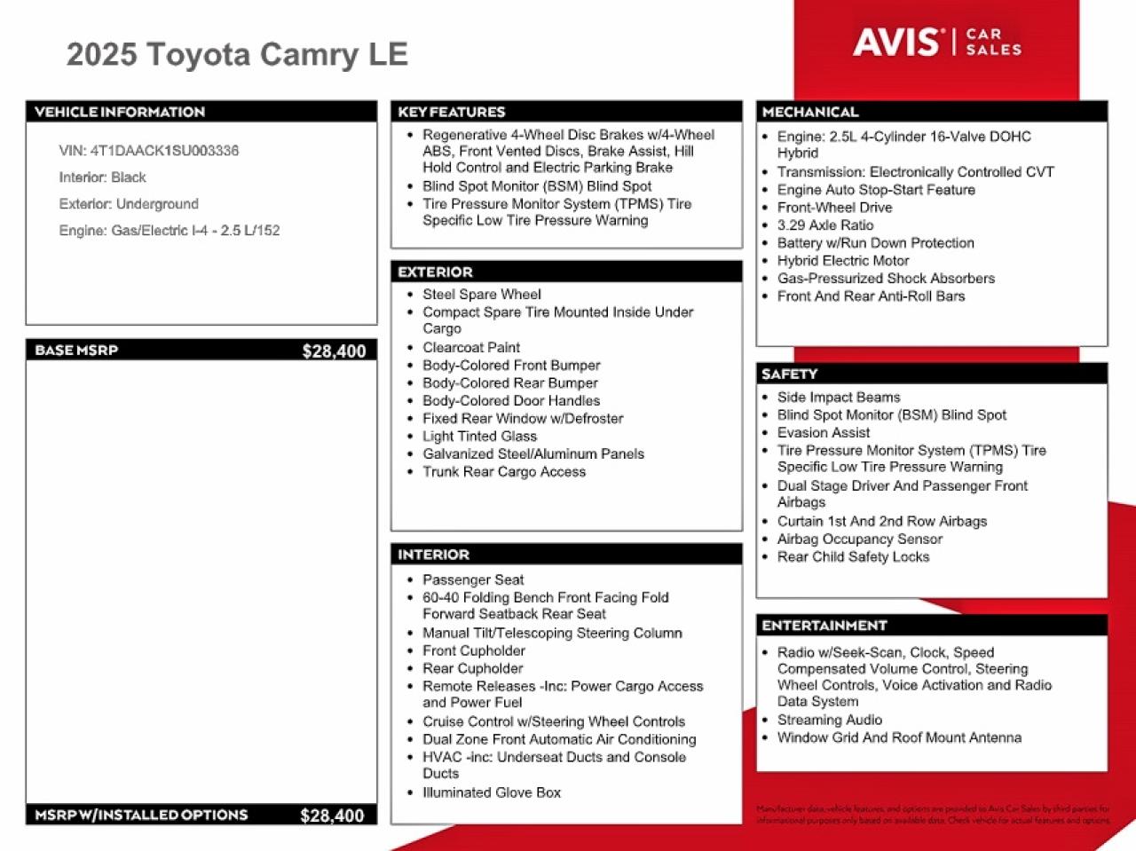 2025 TOYOTA CAMRY LE photo 34
