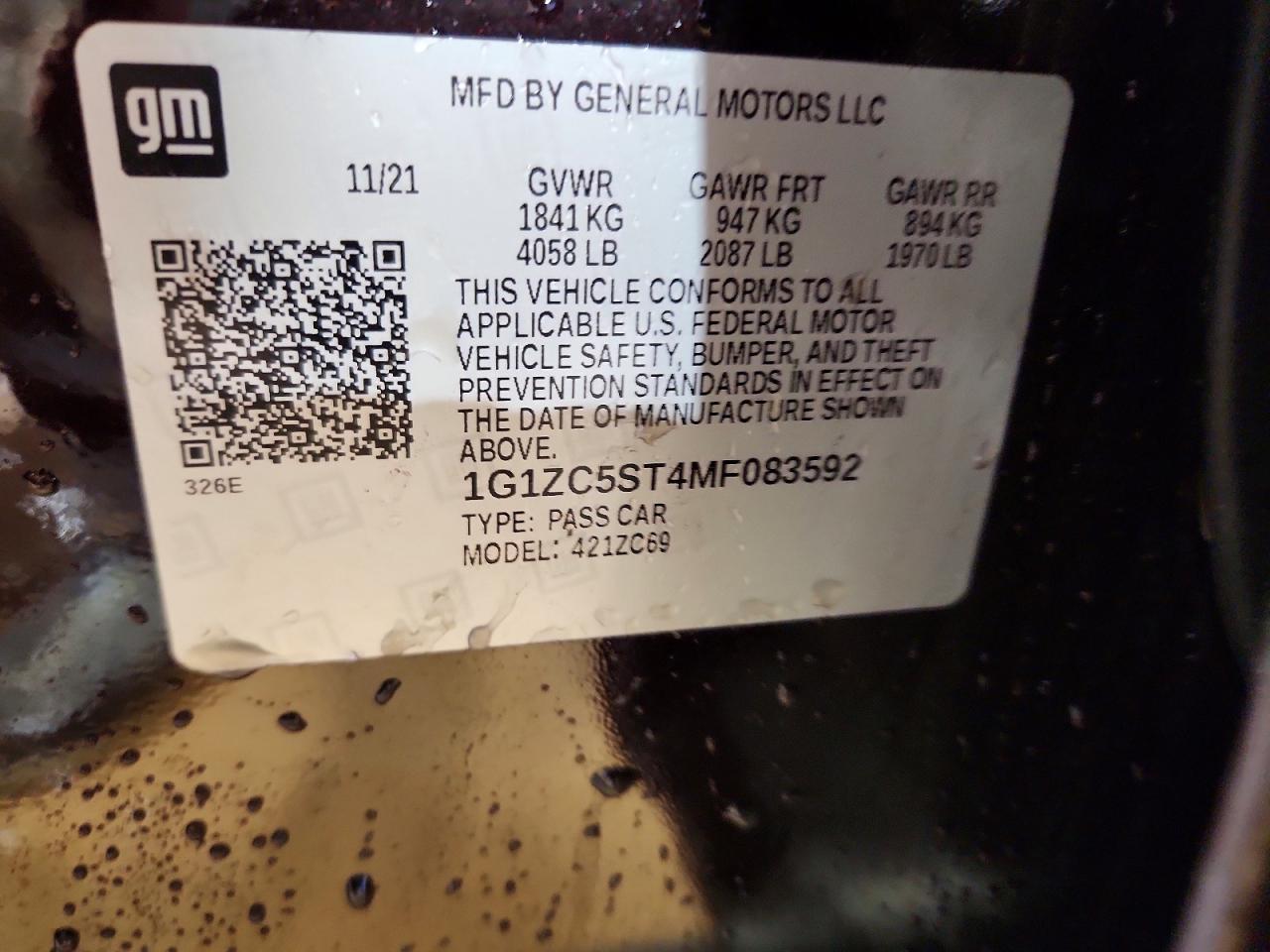 2021 CHEVROLET MALIBU LS photo 23