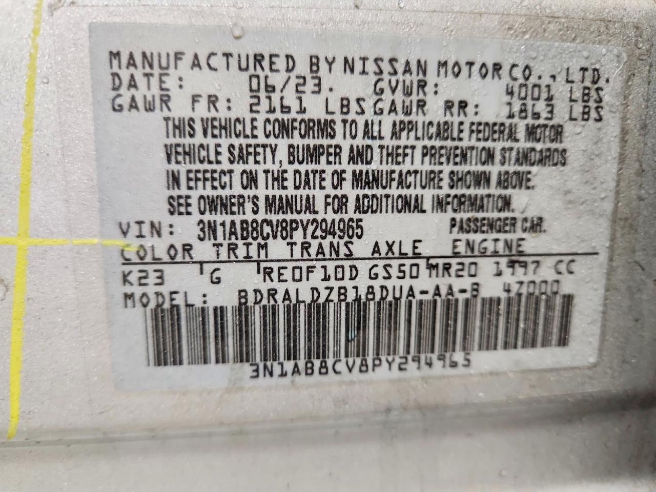 2023 NISSAN SENTRA SV photo 13