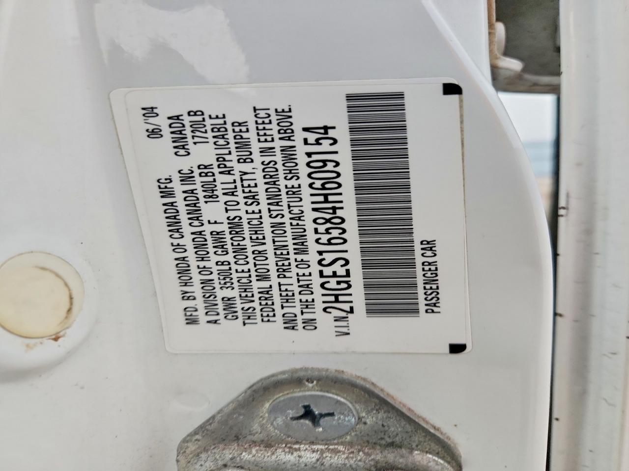 2004 HONDA CIVIC LX photo 12