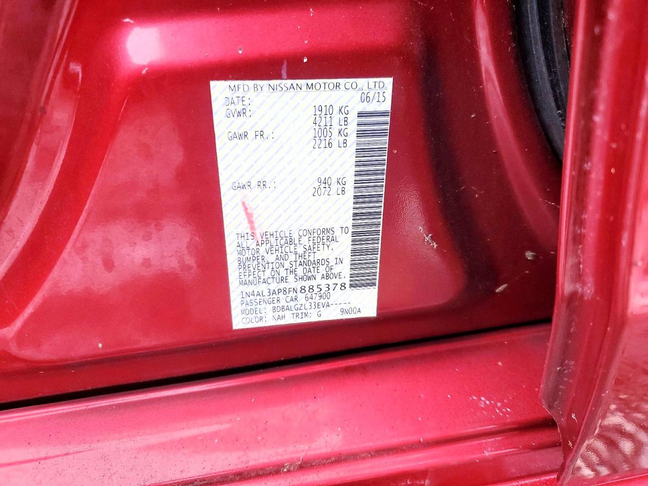 2015 NISSAN ALTIMA 2.5 photo 12