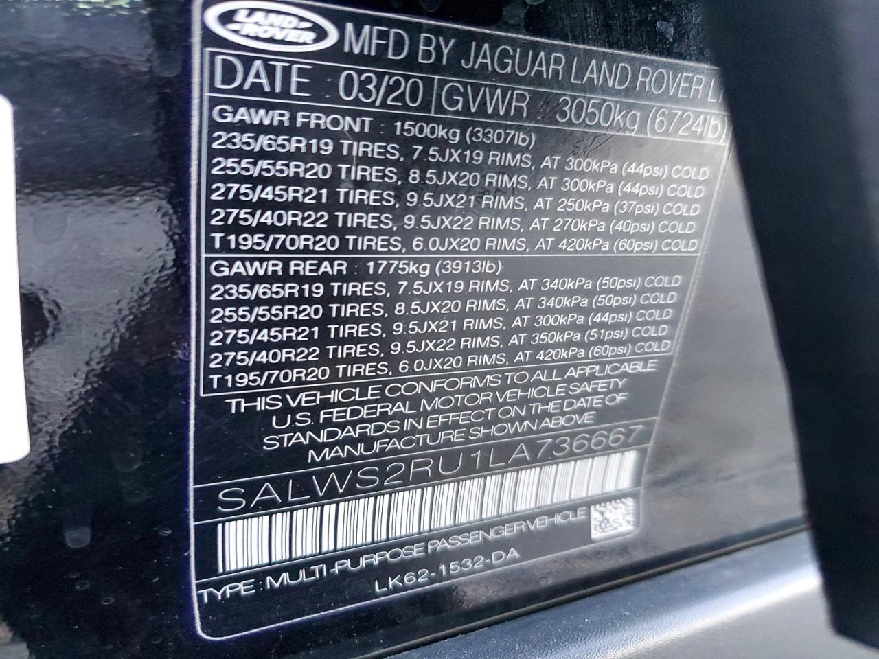 2020 LAND ROVER RANGE ROVER SPORT HST photo 14