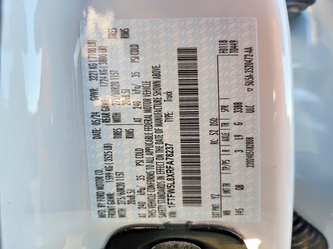 2024 FORD F150 LARIAT photo 12