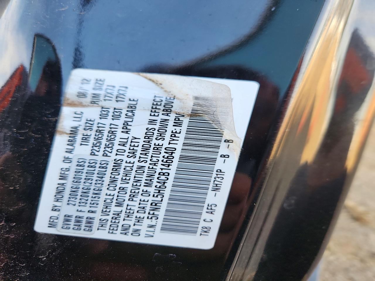2012 HONDA ODYSSEY EXL photo 13