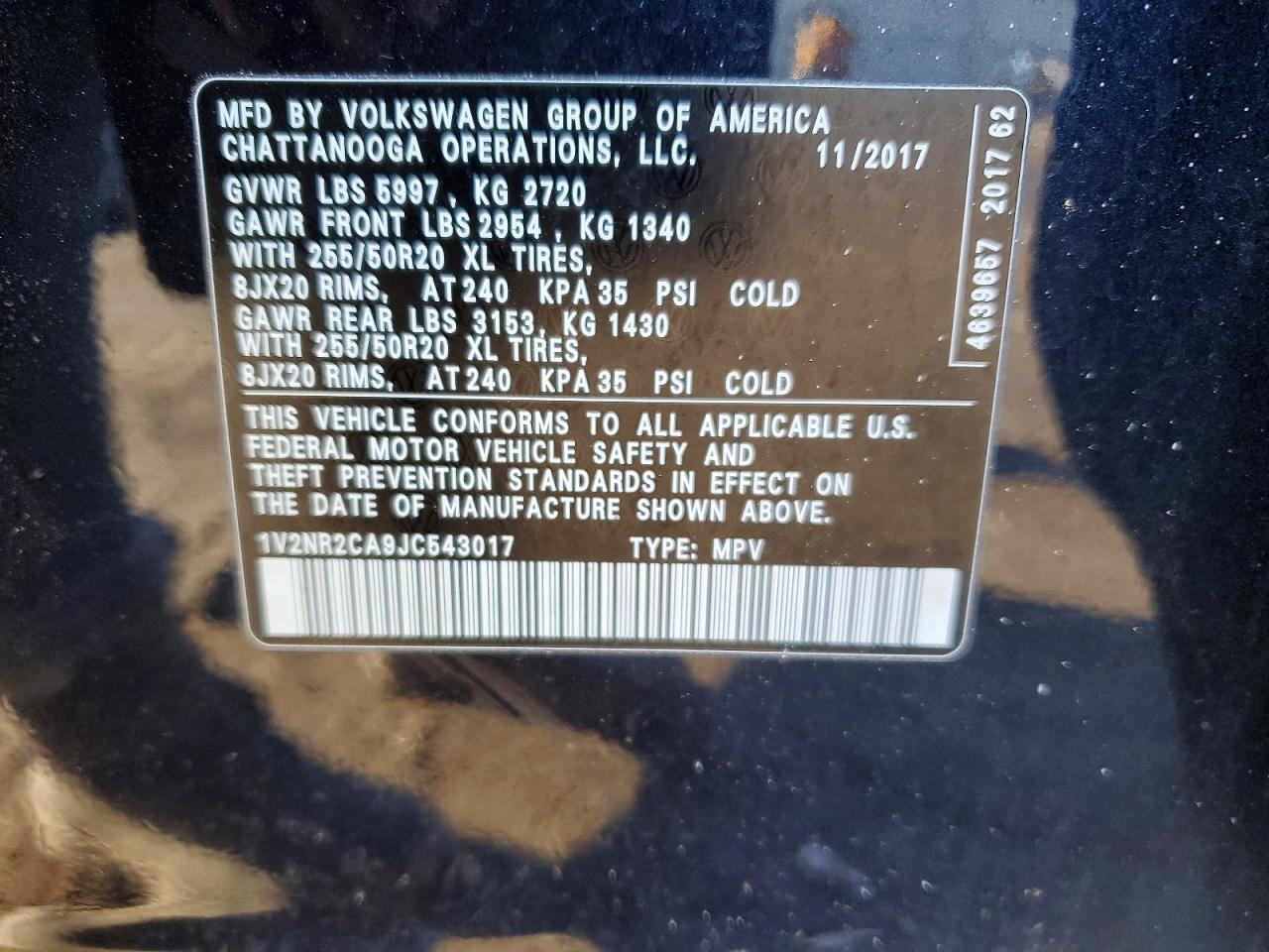 2018 VOLKSWAGEN ATLAS SEL PREMIUM photo 13
