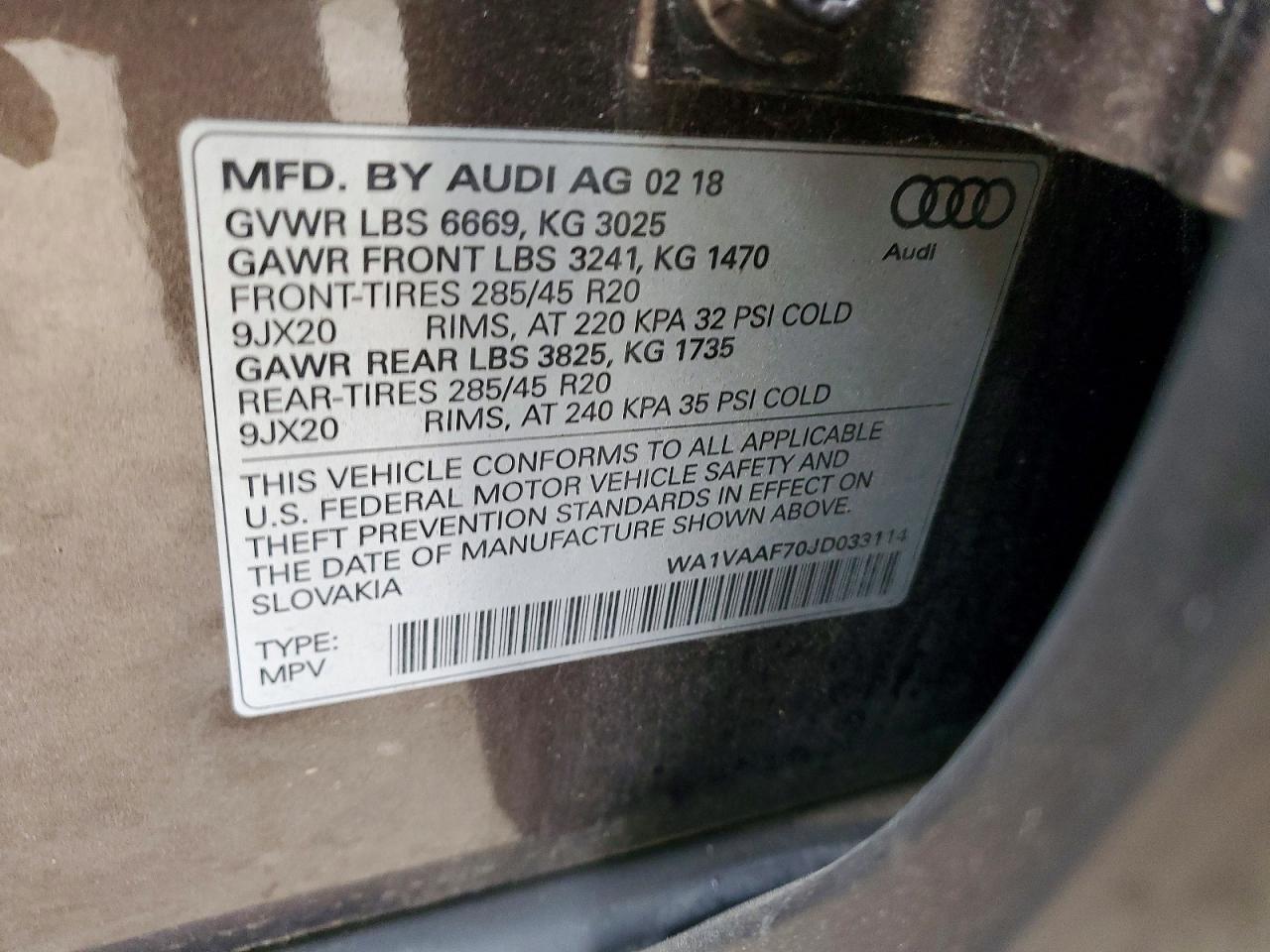 2018 AUDI Q7 PRESTIGE photo 37