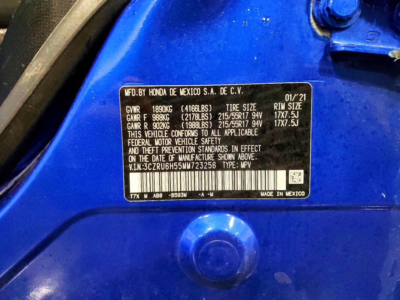 2021 HONDA HR-V EX photo 13