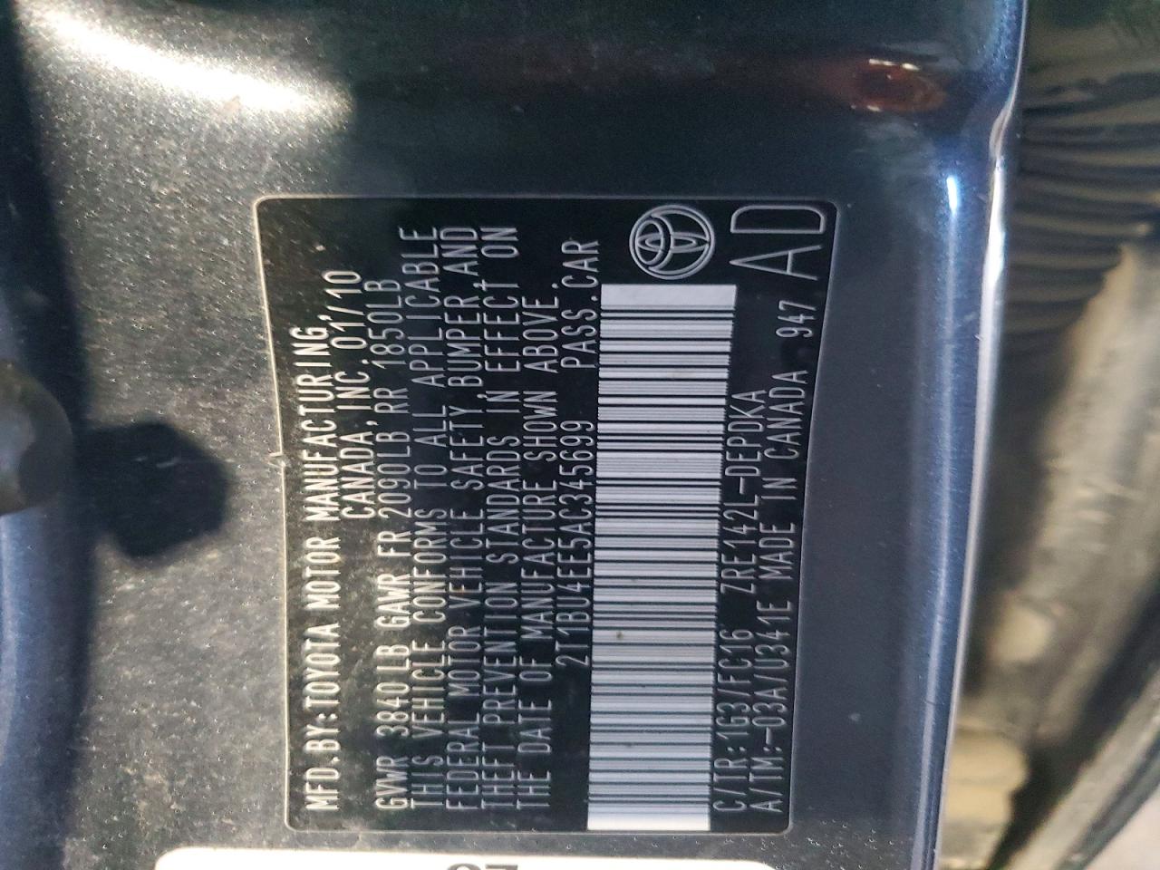 2010 TOYOTA COROLLA BASE photo 13