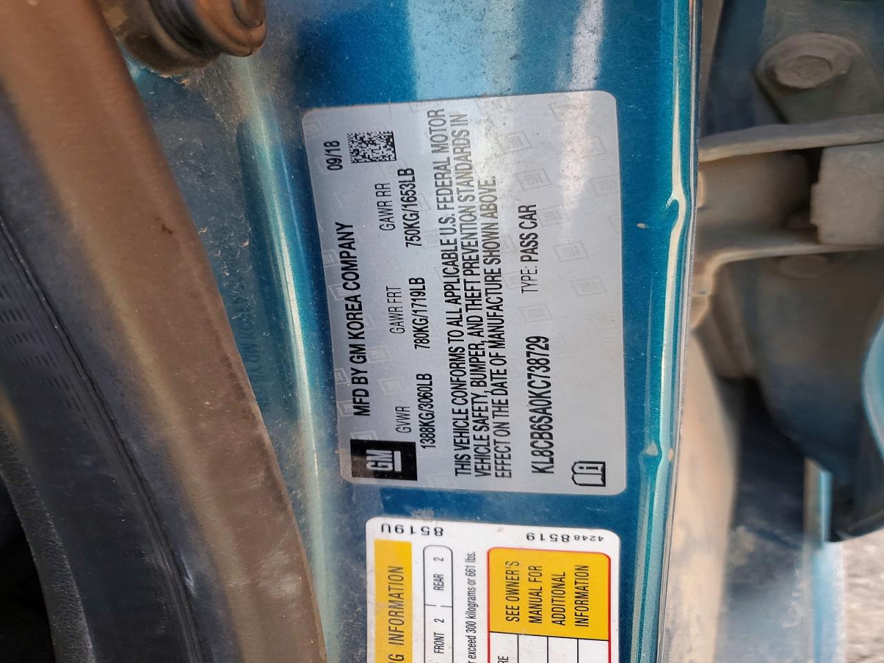2019 CHEVROLET SPARK LS photo 12