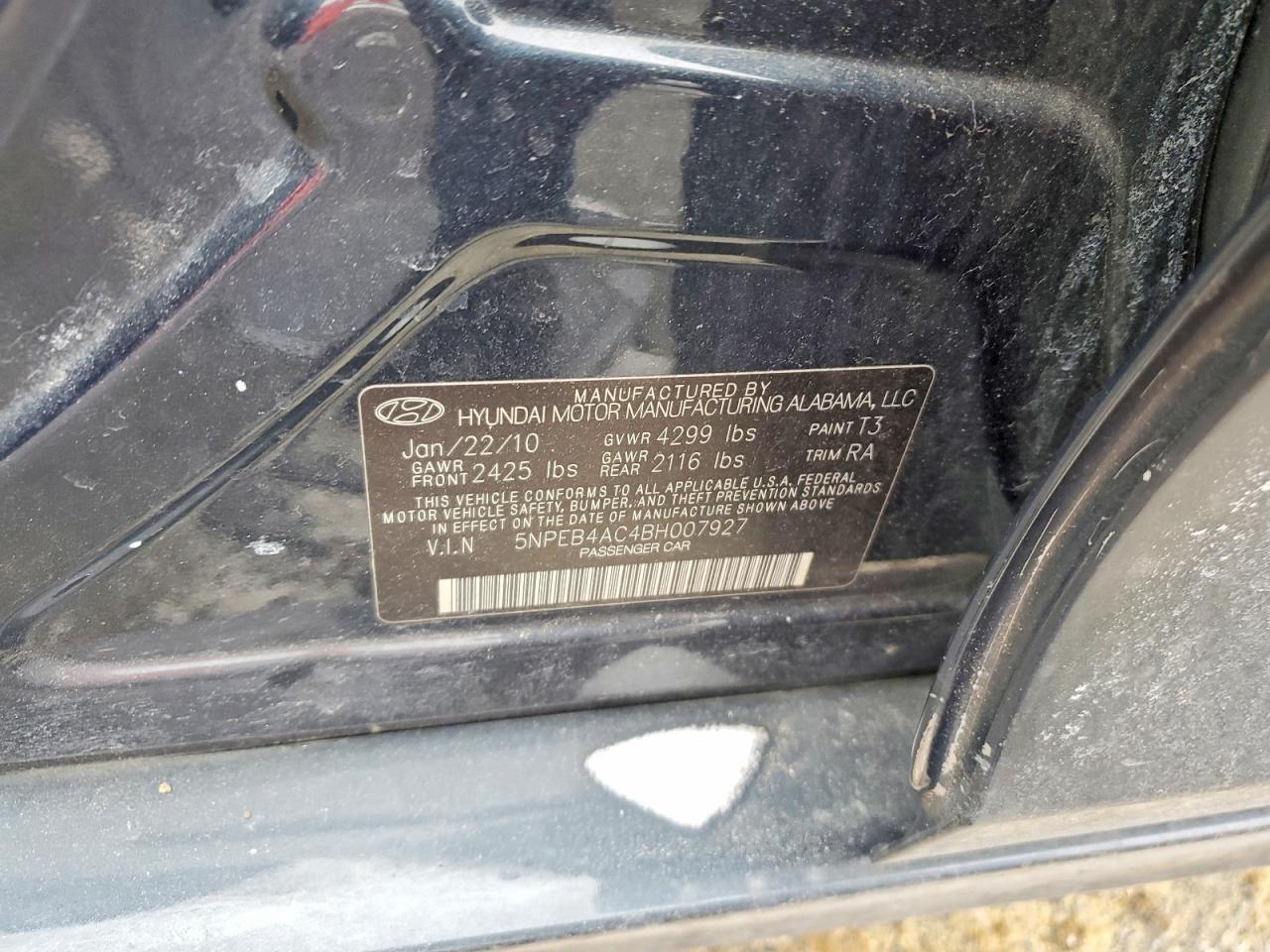 2011 HYUNDAI SONATA GLS photo 12