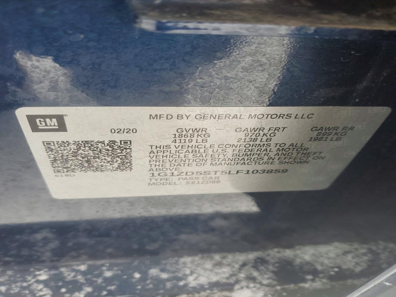 2020 CHEVROLET MALIBU LT photo 12
