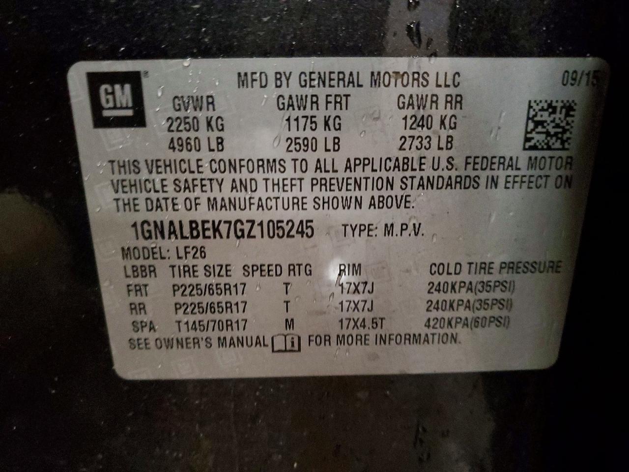 2016 CHEVROLET EQUINOX LS photo 13