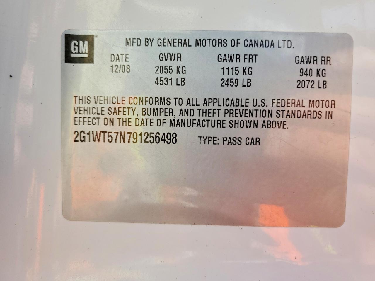 2009 CHEVROLET IMPALA 1LT photo 12