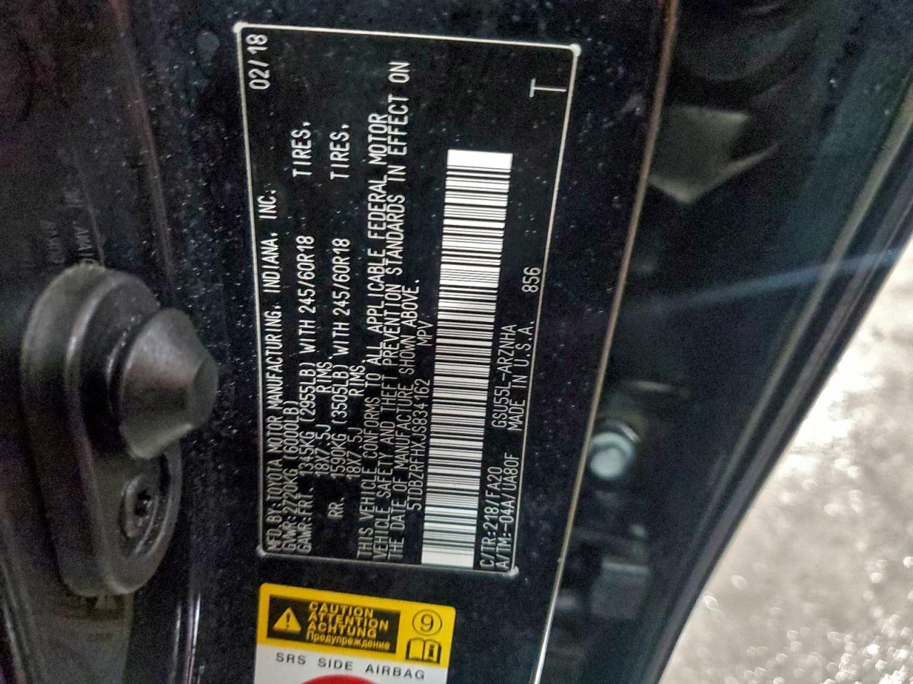 2018 TOYOTA HIGHLANDER LE photo 13