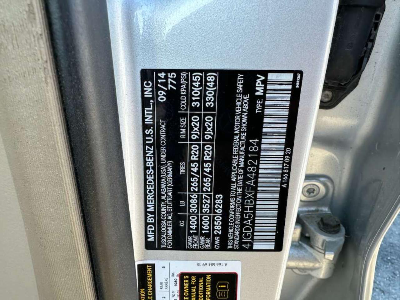 2015 MERCEDES-BENZ ML 350 4MATIC photo 10