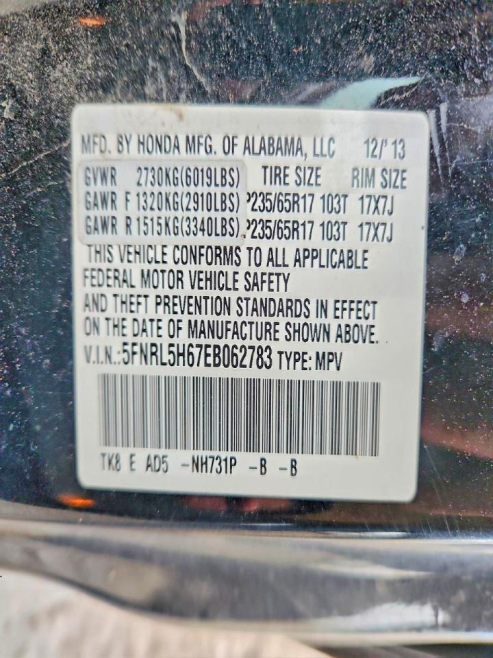 2014 HONDA ODYSSEY EXL photo 13