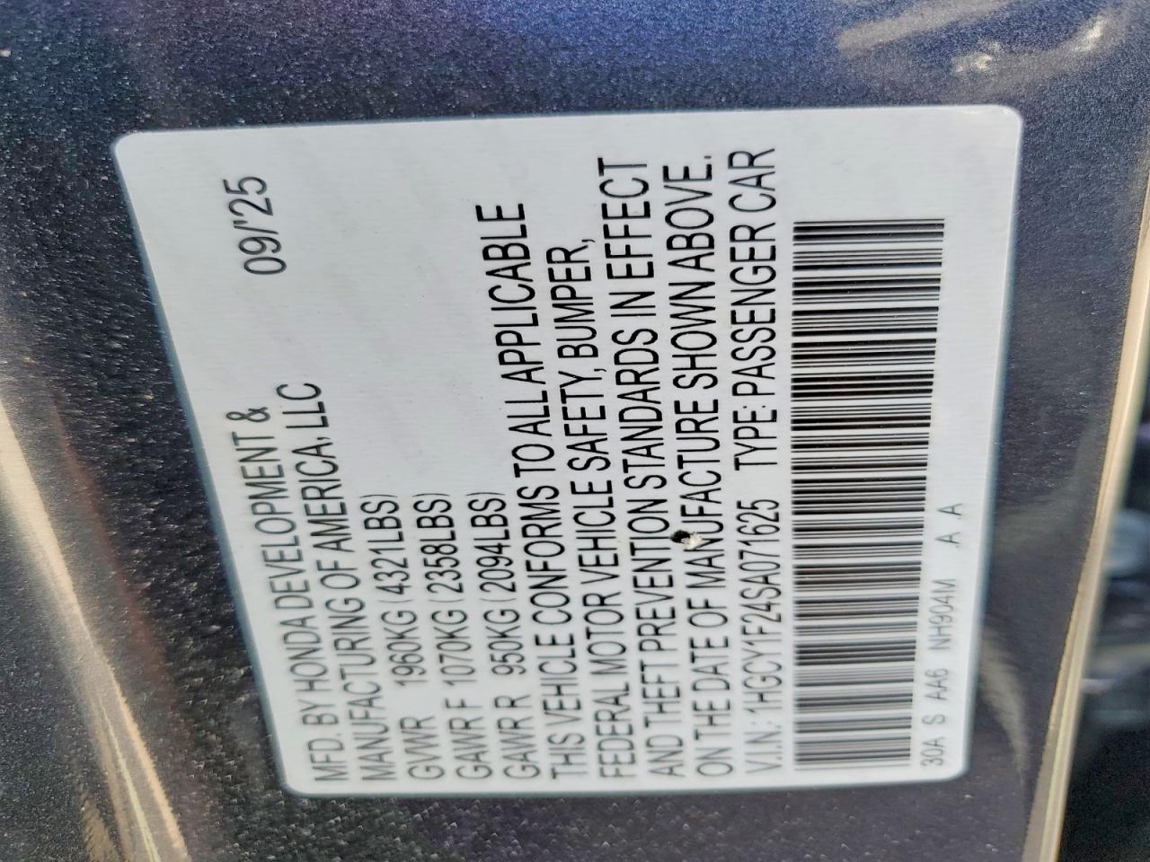 2025 HONDA ACCORD LX photo 12