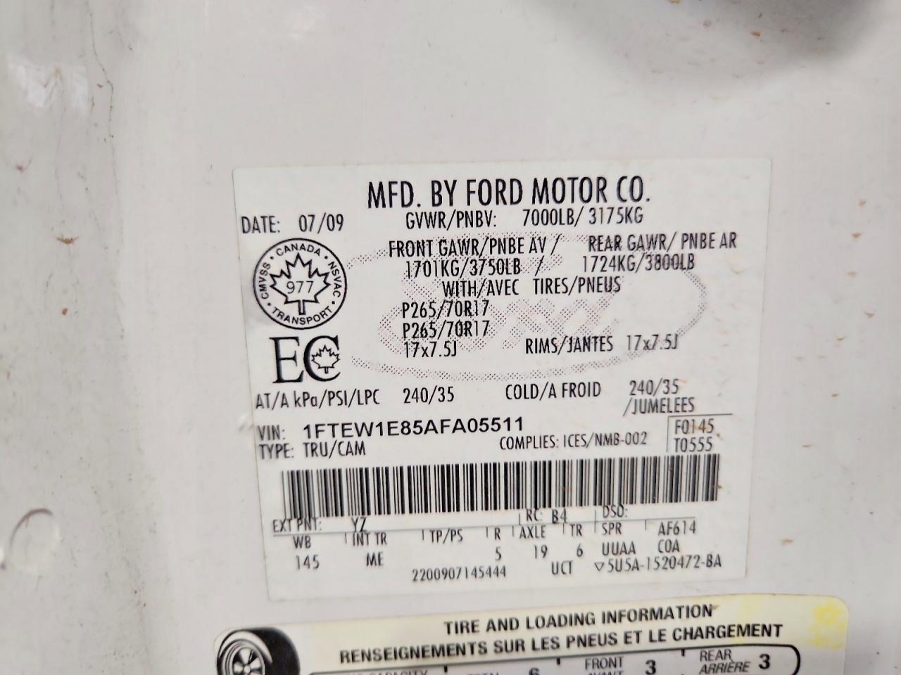2010 FORD F150 SUPERCREW photo 12