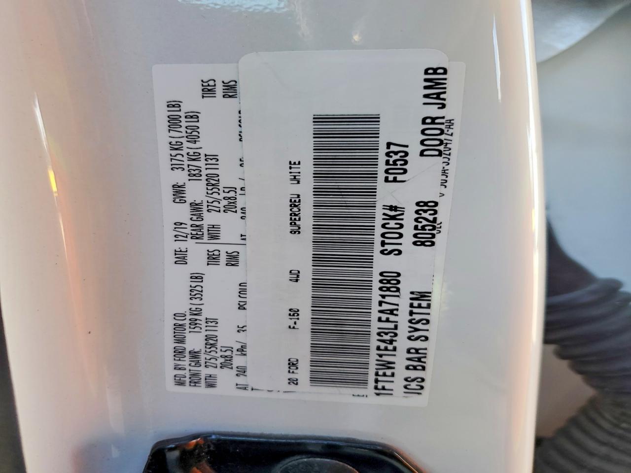 2020 FORD F150 SUPERCREW photo 13