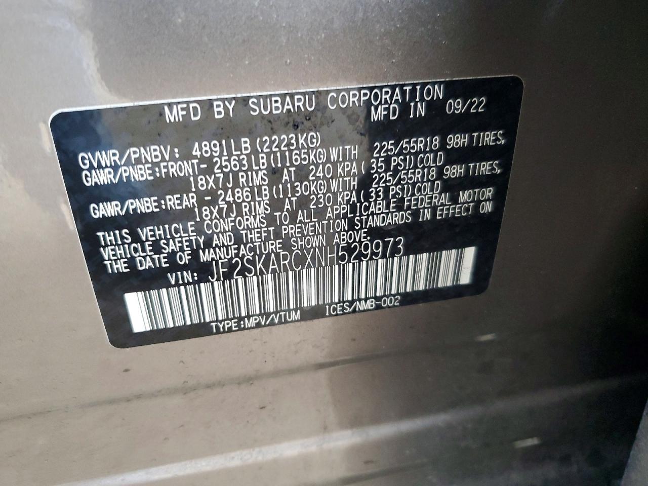 2022 SUBARU FORESTER TOURING photo 13