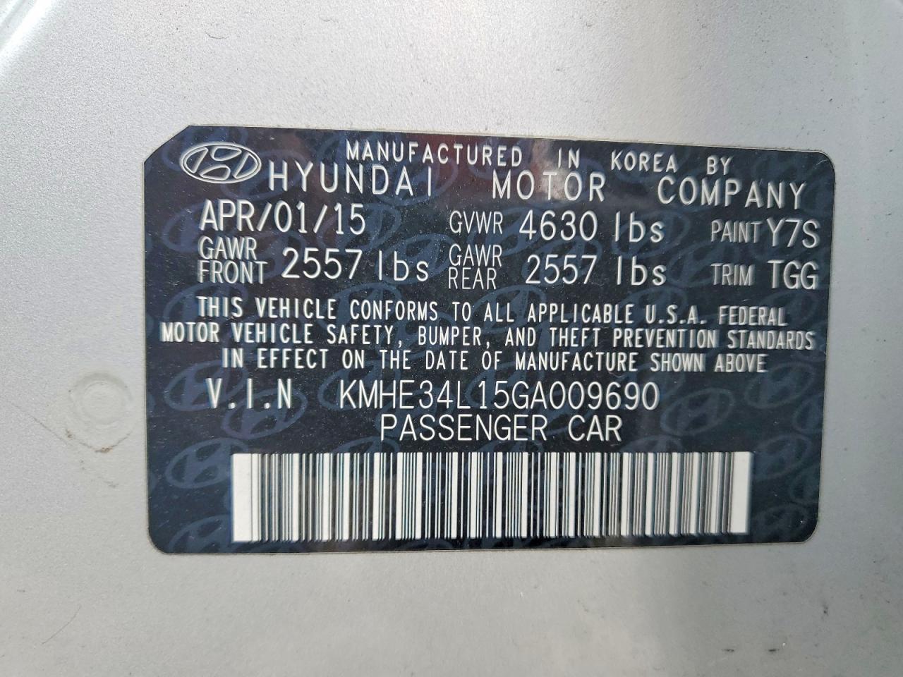2016 HYUNDAI SONATA HYBRID photo 13