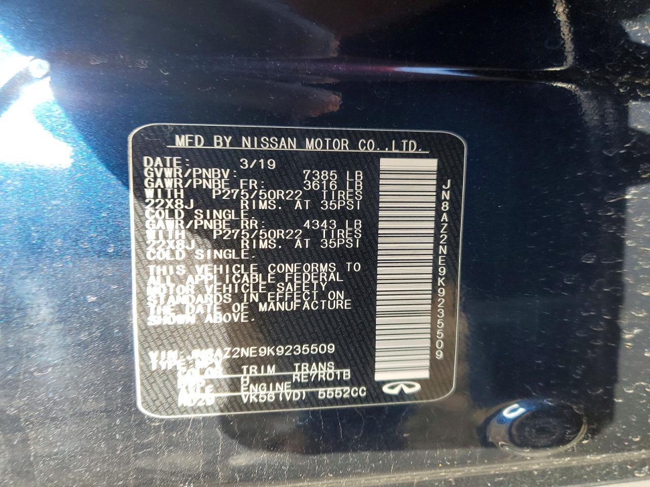 2019 INFINITI QX80 LUXE photo 25
