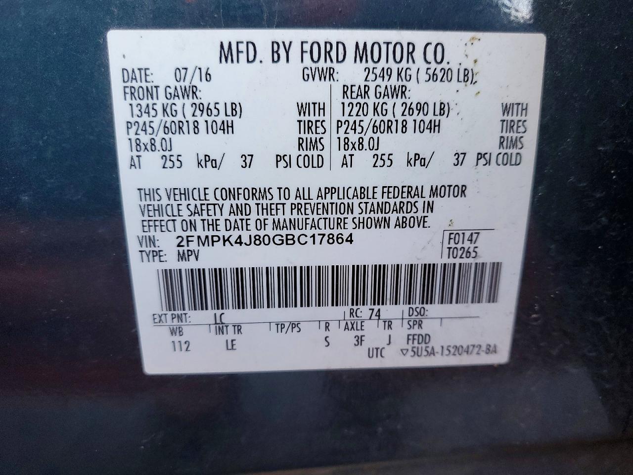 2016 FORD EDGE SEL photo 25