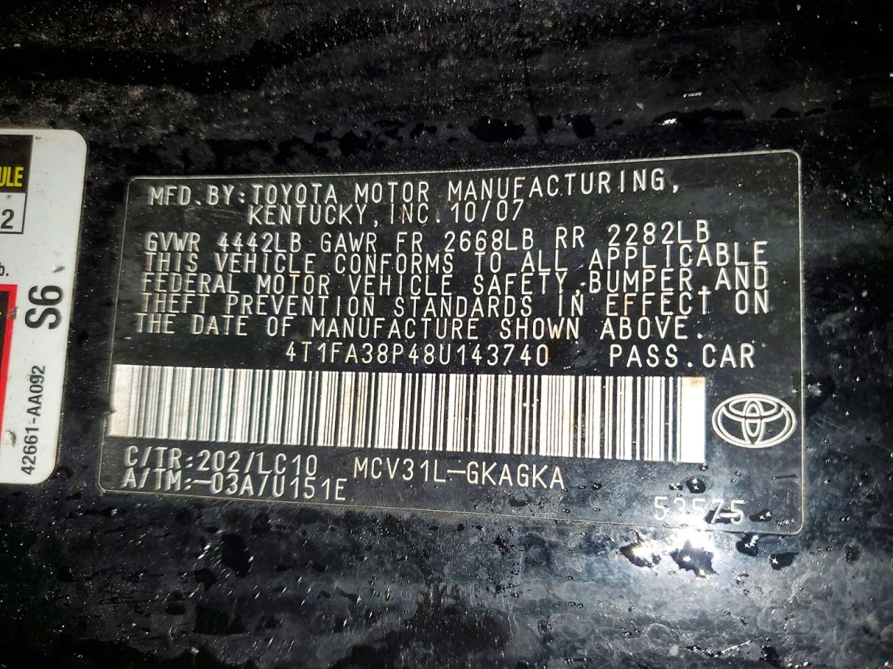 2008 TOYOTA CAMRY SOLARA SE photo 12