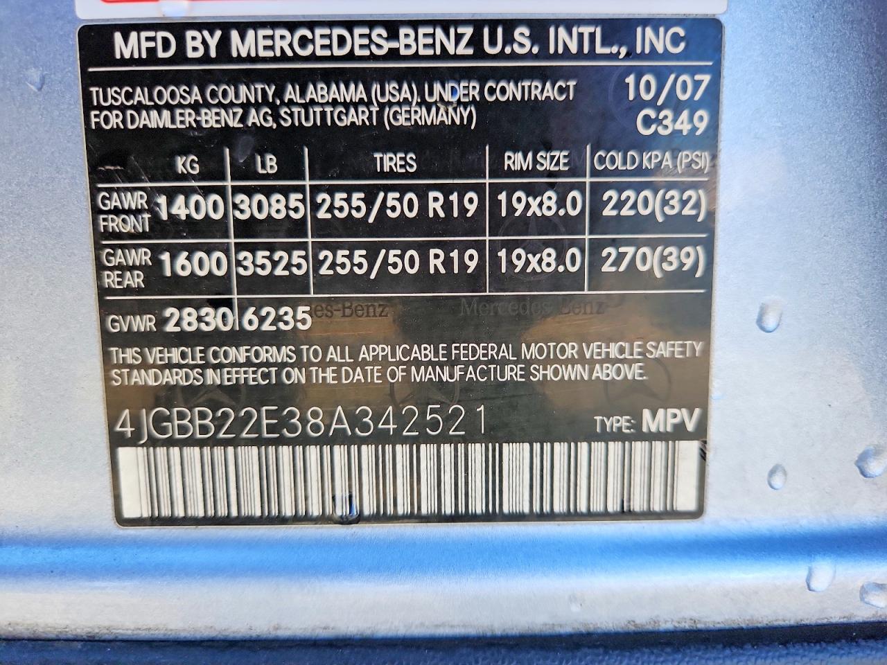 2008 MERCEDES-BENZ ML 320 CDI photo 14