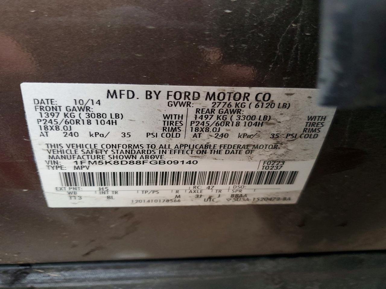2015 FORD EXPLORER XLT photo 13