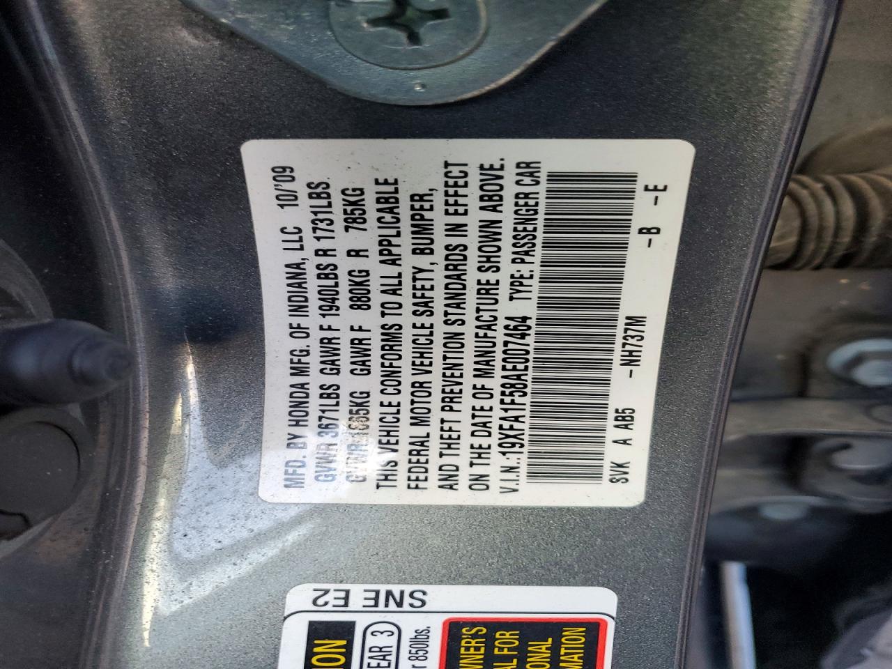 2010 HONDA CIVIC LX photo 13