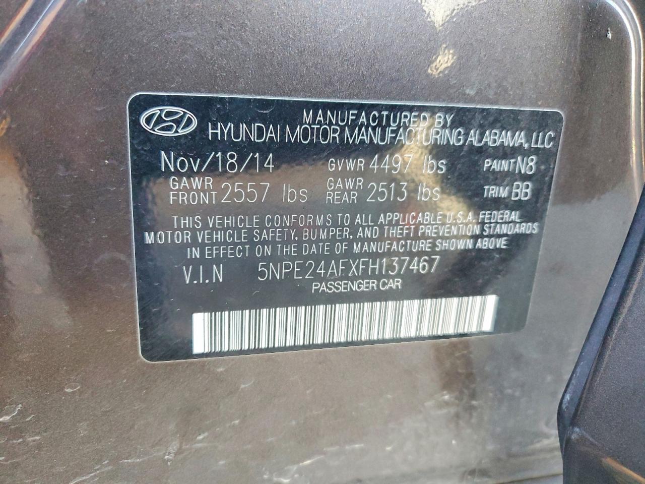 2015 HYUNDAI SONATA SE photo 13