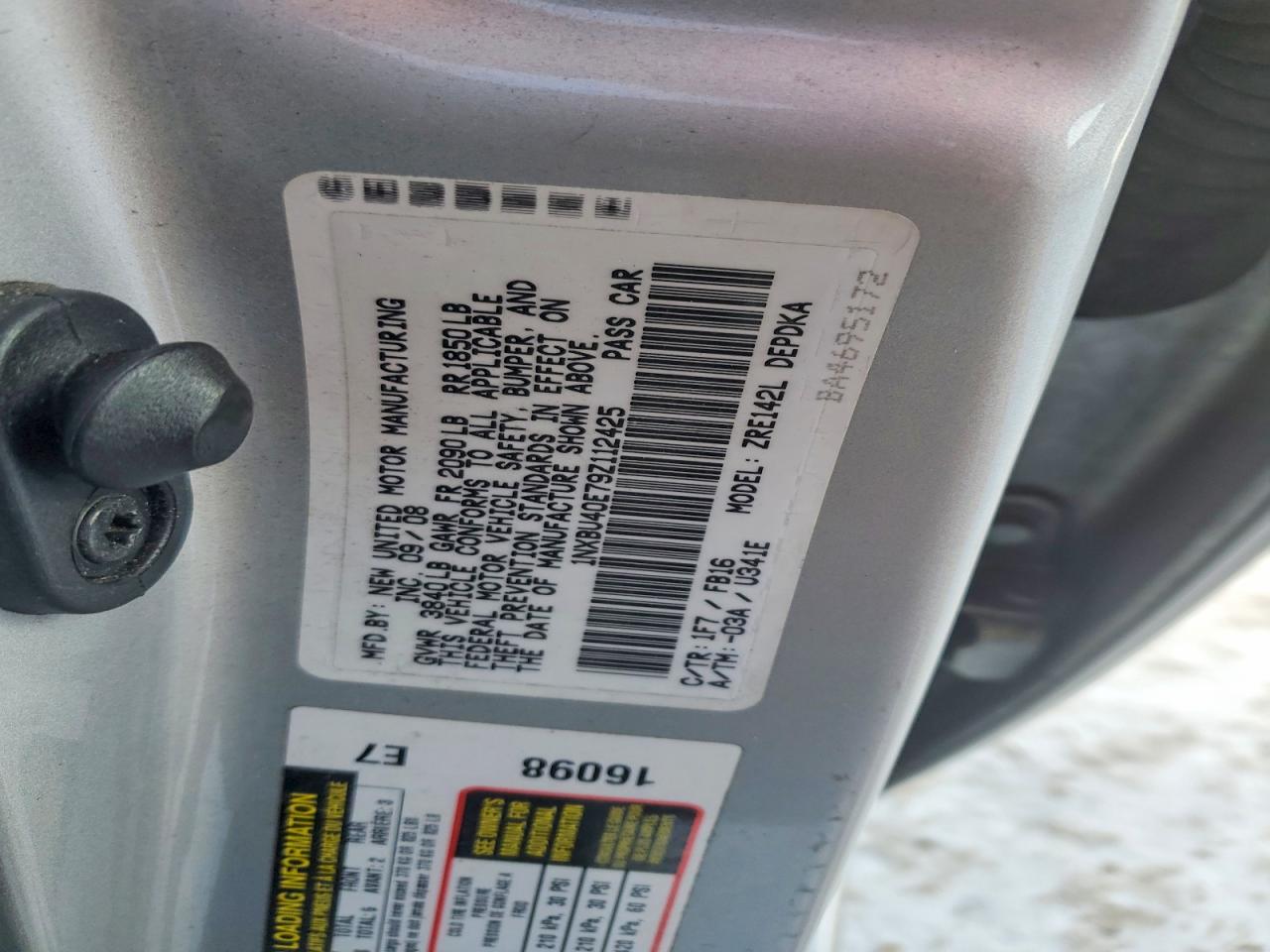 2009 TOYOTA COROLLA BASE photo 12