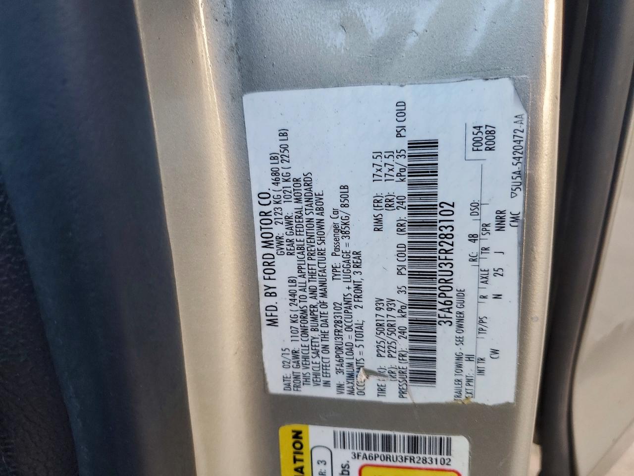 2015 FORD FUSION TITANIUM HEV photo 23