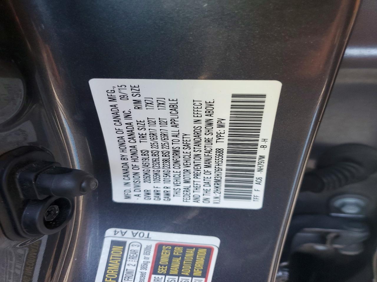 2015 HONDA CR-V EXL photo 12